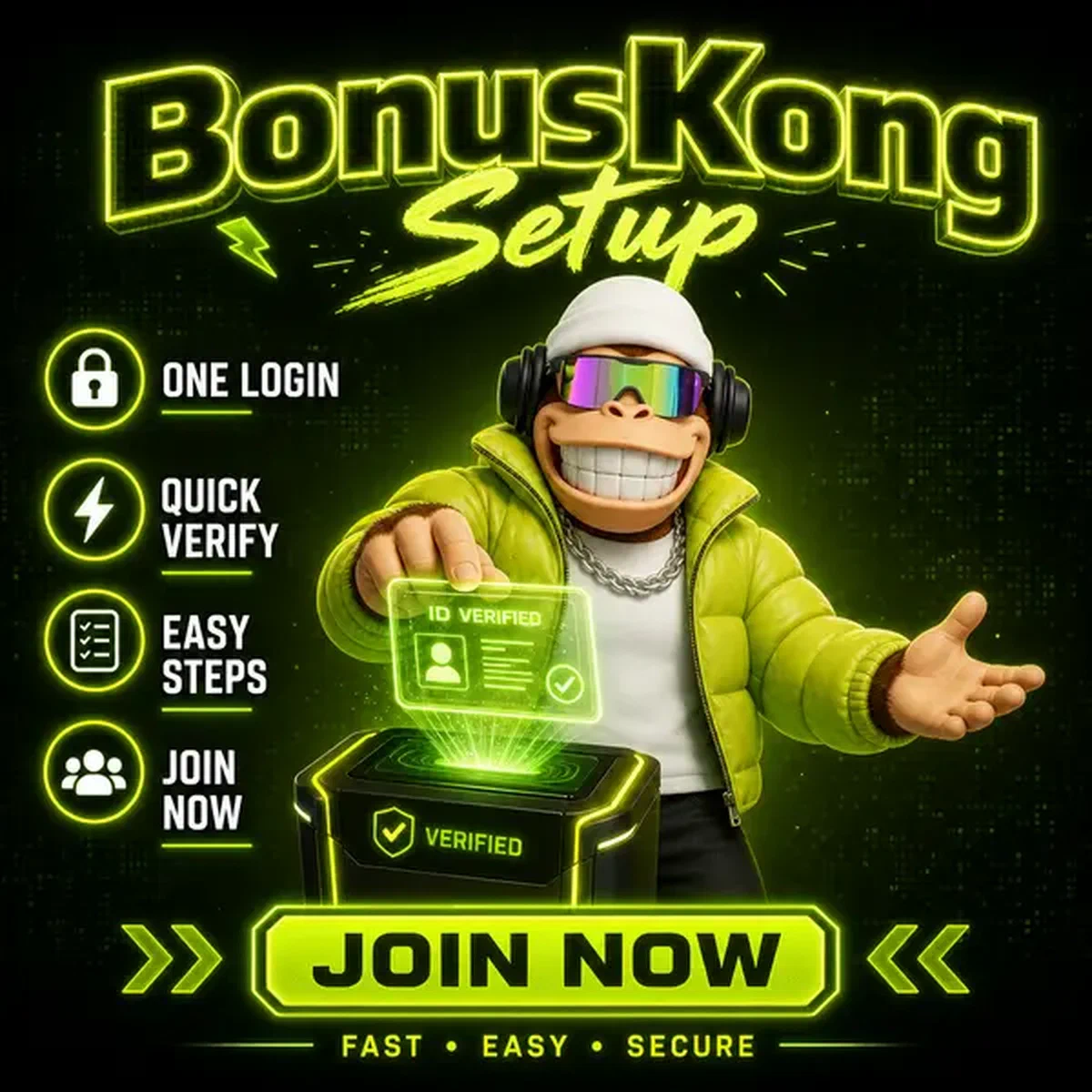 BonusKong begrüßt neue Spieler zur Registrierung am digitalen Verifizierungsportal